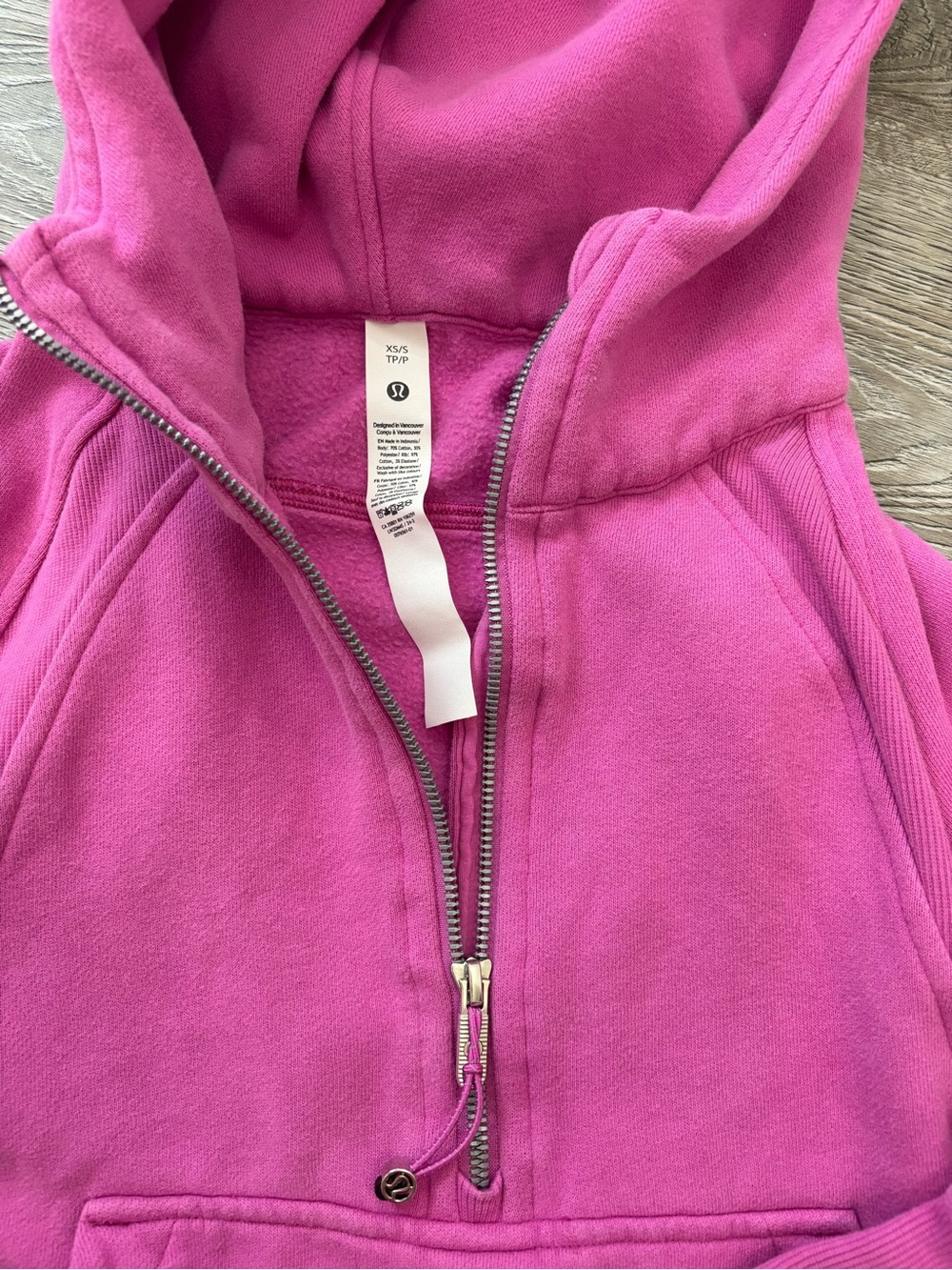 Lululemon Scuba Hoodie Pow Pink Tone XS S Bright Pink Half-Zip Hoodie XS/S - Picture 12 of 12